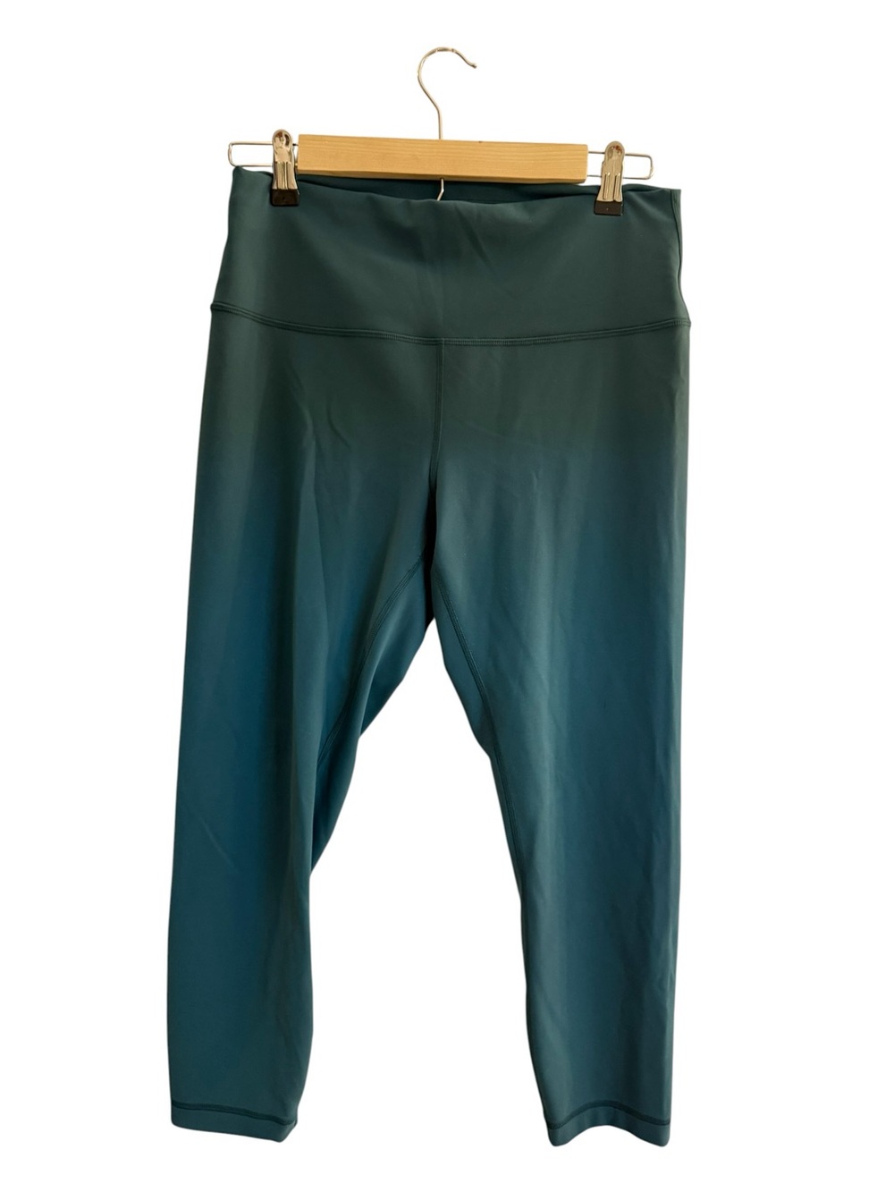 Lululemon Wunder Train High-Rise Crop Teal Size 12 Women's Leggings Yoga